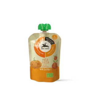 Confezione pouch da 100g di Alce Nero Purea Bio Mela e Zucca
