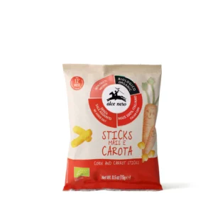 Confezione sacchetto da 15g di Alce Nero Stick Mais e Carota biologici