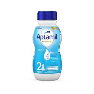 Flacone da 500ml di Aptamil 2 latte liquido di proseguimento pronto all'uso per lattanti dal sesto mese