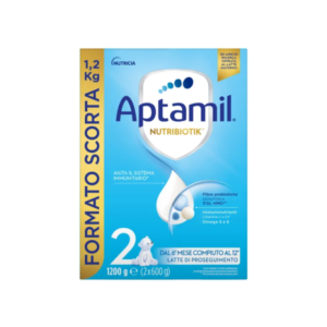 Confezione formato convenienza da 1200g di Aptamil 2 latte in polvere di proseguimento per lattanti dal sesto mese