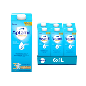 Confezione multipack Aptamil 3 Latte di Crescita liquido da 6 litri (6 bottiglie da 1L) per bambini da 1 a 2 anni