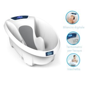 Vaschetta bagnetto AquaScale V3 con display digitale per peso e temperatura acqua