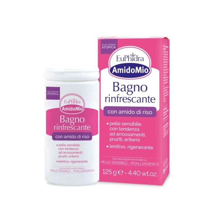 Confezione da 125g di EuPhidra AmidoMio Bagno Rinfrescante amido di riso in polvere