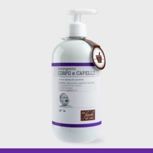 Flacone da 400ml con dosatore di Fiocchi di Riso Detergente Corpo e Capelli formula Neutra senza profumo