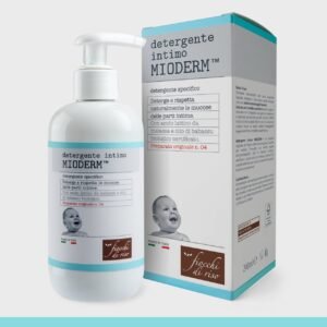 Flacone da 240ml di Fiocchi di Riso Intimo Mioderm detergente intimo delicato per neonati