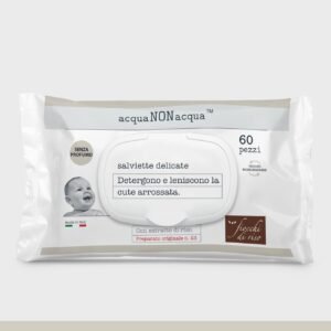 Confezione di Salviette Acqua Non Acqua Senza Profumo Fiocchi di Riso per neonati con chiusura rigida