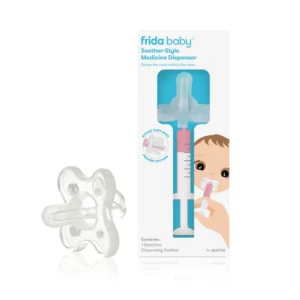Dispenser per medicine a ciuccio MediFrida di Frida Baby con siringa graduata