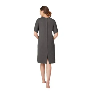 Camicia da notte premaman travaglio e allattamento Frida Mom di colore grigio scuro
