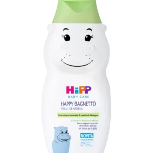 Flacone a forma di ippopotamo verde da 300ml di HiPP Baby Bagno Delicato per bambini