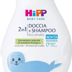 Flacone da 200ml di HiPP Baby Doccia e Shampoo 2 in 1 per corpo e capelli