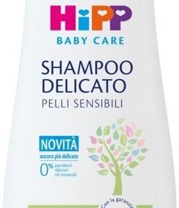 Flacone da 200ml di HiPP Baby Shampoo Delicato ipoallergenico con estratto di mandorle biologiche per neonati