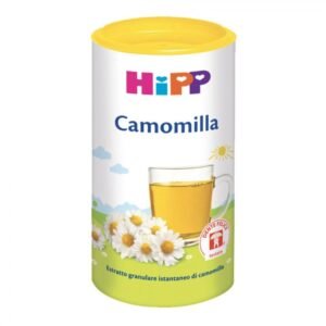 Confezione in barattolo da 200g di tisana alla camomilla solubile e istantanea biologica HiPP per neonati e bambini