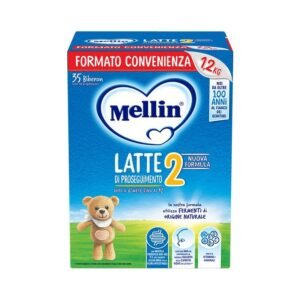 Confezione formato convenienza da 1,2 kg di latte di proseguimento in polvere Mellin 2 per lattanti