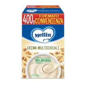 Confezione da 400g di crema multicereali Mellin per lo svezzamento dei neonati