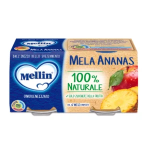 Confezione da 2 vasetti di omogeneizzato di mela e ananas Mellin per bambini