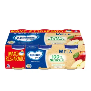 Confezione formato scorta da 6 vasetti di omogeneizzato di mela Mellin per neonati