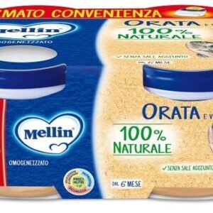 Confezione da 4 vasetti di omogeneizzato di orata con verdure Mellin per svezzamento