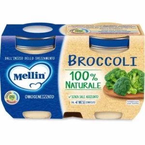 Confezione da 2 vasetti di omogeneizzato di broccoli Mellin per svezzamento