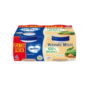 Confezione da 4 vasetti di omogeneizzato di verdure miste Mellin per svezzamento