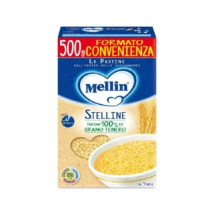 Confezione da 500g di pastina modello stelline Mellin per lo svezzamento dei neonati