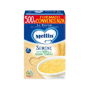Confezione da 500g di pastina Semini di grano tenero Mellin per svezzamento