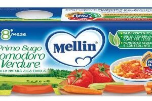 Confezione da 2 vasetti di Primo Sugo al pomodoro e verdure Mellin per pastina