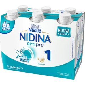Confezione cluster da 6 bottiglie di Nestlé Nidina 1 Latte Liquido per lattanti