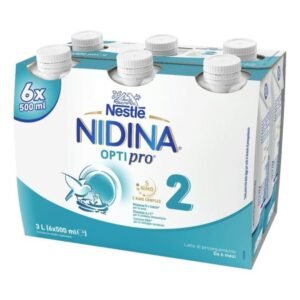 Confezione cluster da 6 bottiglie di Nestlé Nidina 2 Latte di Proseguimento Liquido