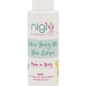 Flacone di olio idratante e lenitivo Dolce Baby Oil Nigi Bioboutique da 100ml per neonati