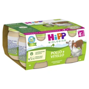 Confezione da 4 vasetti di Omogeneizzato Biologico HiPP Pollo e Vitello 80g