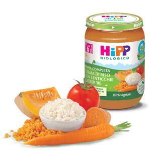 Vasetto di Pappa Biologica Crema di Riso con Lenticchie e Verdure HiPP 190g per neonati