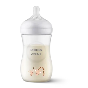 Biberon decorato con giraffa Philips Avent Natural 3.0 da 260ml con tettarella flusso 3