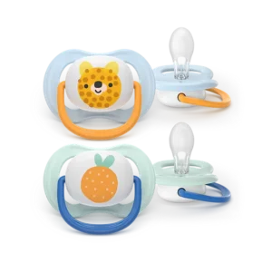 Coppia di succhietti azzurri Philips Avent Ultra Air 0-6m per bambino con custodia