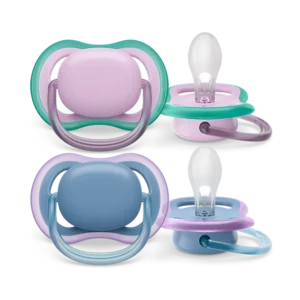 Coppia di succhietti rosa Philips Avent Ultra Air 6-18m per bambina con custodia