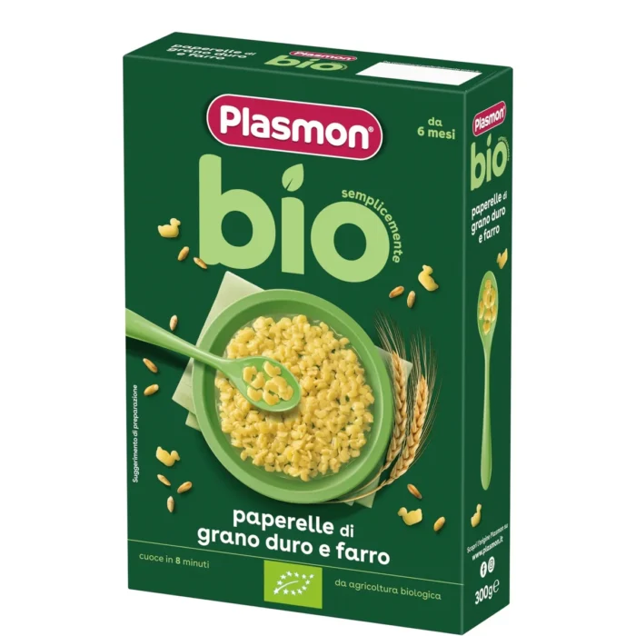 Confezione da 300g di pastina biologica Paperelle Plasmon BIO per lo svezzamento avanzato