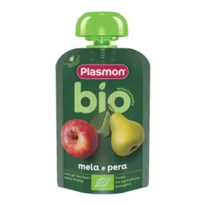 Confezione spremimi da 100g di frutta frullata biologica mela e pera Plasmon BIO