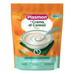 Confezione da 200g di crema di riso Plasmon senza glutine per lo svezzamento