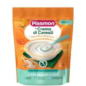 Confezione di crema di semolino di grano Plasmon da 200g per lo svezzamento dei neonati
