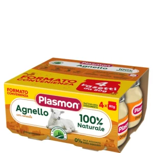 Confezione da 4 vasetti di omogeneizzato di agnello Plasmon per neonati