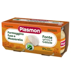 Confezione da 2 vasetti di omogeneizzato di formaggino fuso e mozzarella Plasmon