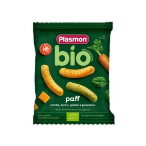 Sacchetto da 15g di snack biologico di mais Paff alle Verdure Plasmon BIO