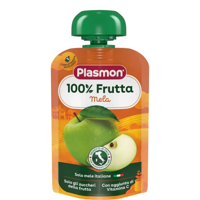 Confezione spremimi da 100g di frutta frullata alla mela Plasmon