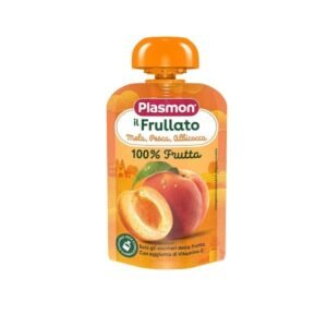 Confezione spremimi da 100g di frutta frullata alla mela pesca e albicocca Plasmon