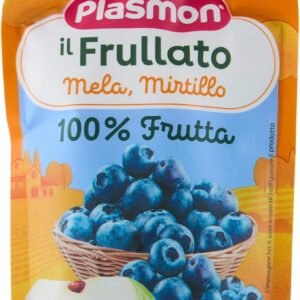 Confezione flessibile squeeze da 100g di frutta frullata Mela e Mirtillo Plasmon Spremi e Gusta