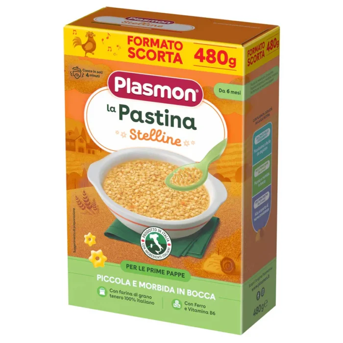 Plasmon-Pastina-Stelline-Confezione-480-gr Confezione Pastina Stelline Plasmon 480g per pappe neonati