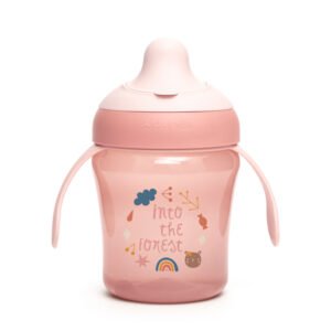 Tazza antigoccia Suavinex My Family rosa 200ml con manici per bambini dai 6 mesi