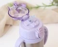 Bottiglia termica Kiokids in acciaio inox 280ml colore lavanda con disegno coniglio per neonati