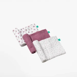 et 3 mussole Koala Soft Touch 80x80 cm colore Blossom Purple in cotone e bamboo