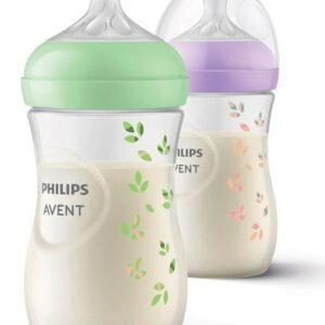 Biberon Philips Avent Natural 3.0 da 260ml trasparente con decorazione a foglie
