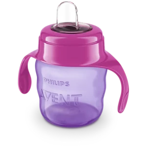 Tazza di apprendimento Philips Avent da 200ml rosa con manici e beccuccio morbido
